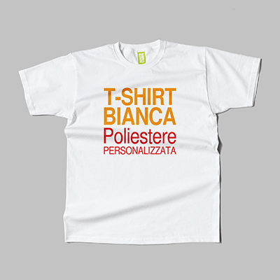 T shirt shop poliestere bianca